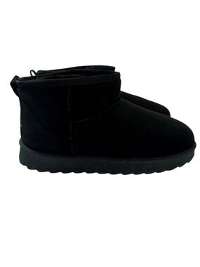 Milocaca Mini Boots Black Faux Fur Lined Ankle Boots Size 7 NIB Cozy Comfy